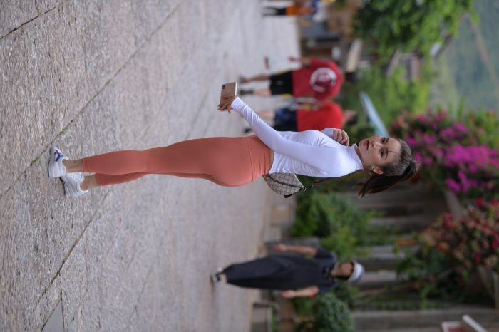 橙色瑜伽裤的高马尾姑娘【615P】00051-嘿次元