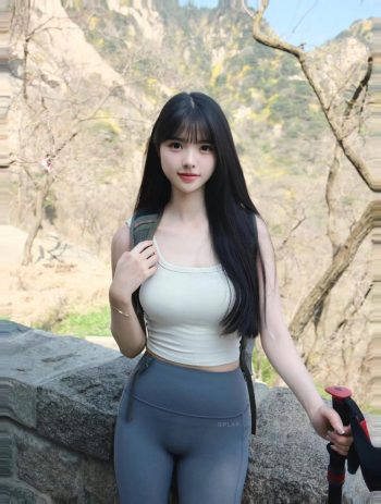 图片[9]-爱爬山的瑜伽裤MM，太甜美了！~-嘿次元