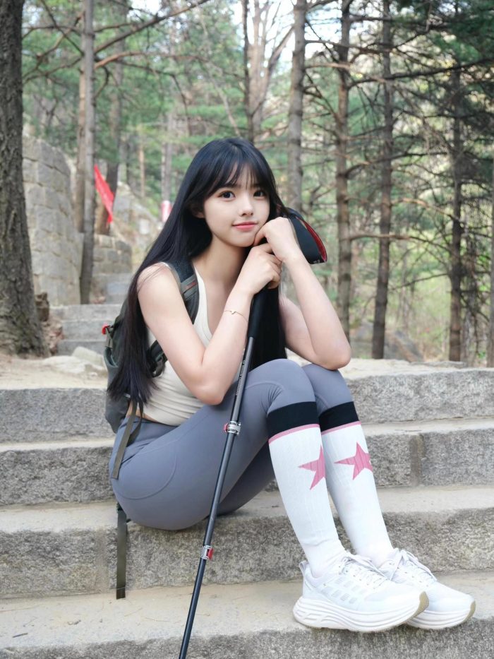 爱爬山的瑜伽裤MM，太甜美了！~-嘿次元