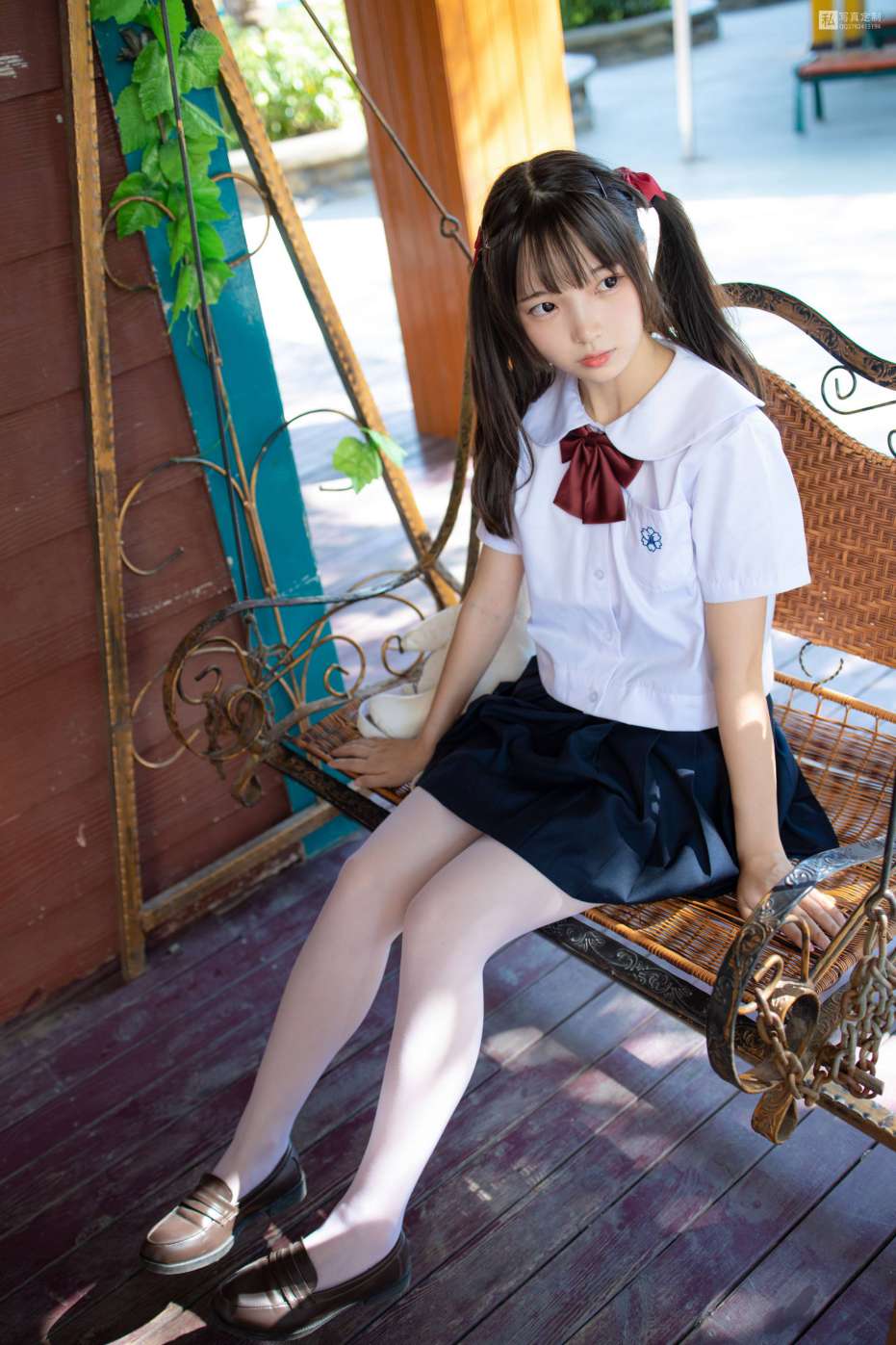 图片[3]-眼神好清澈的双马尾白丝女孩【75P】20019-嘿次元